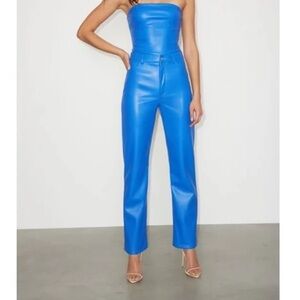 Dynamite Blue Faux Leather Pants